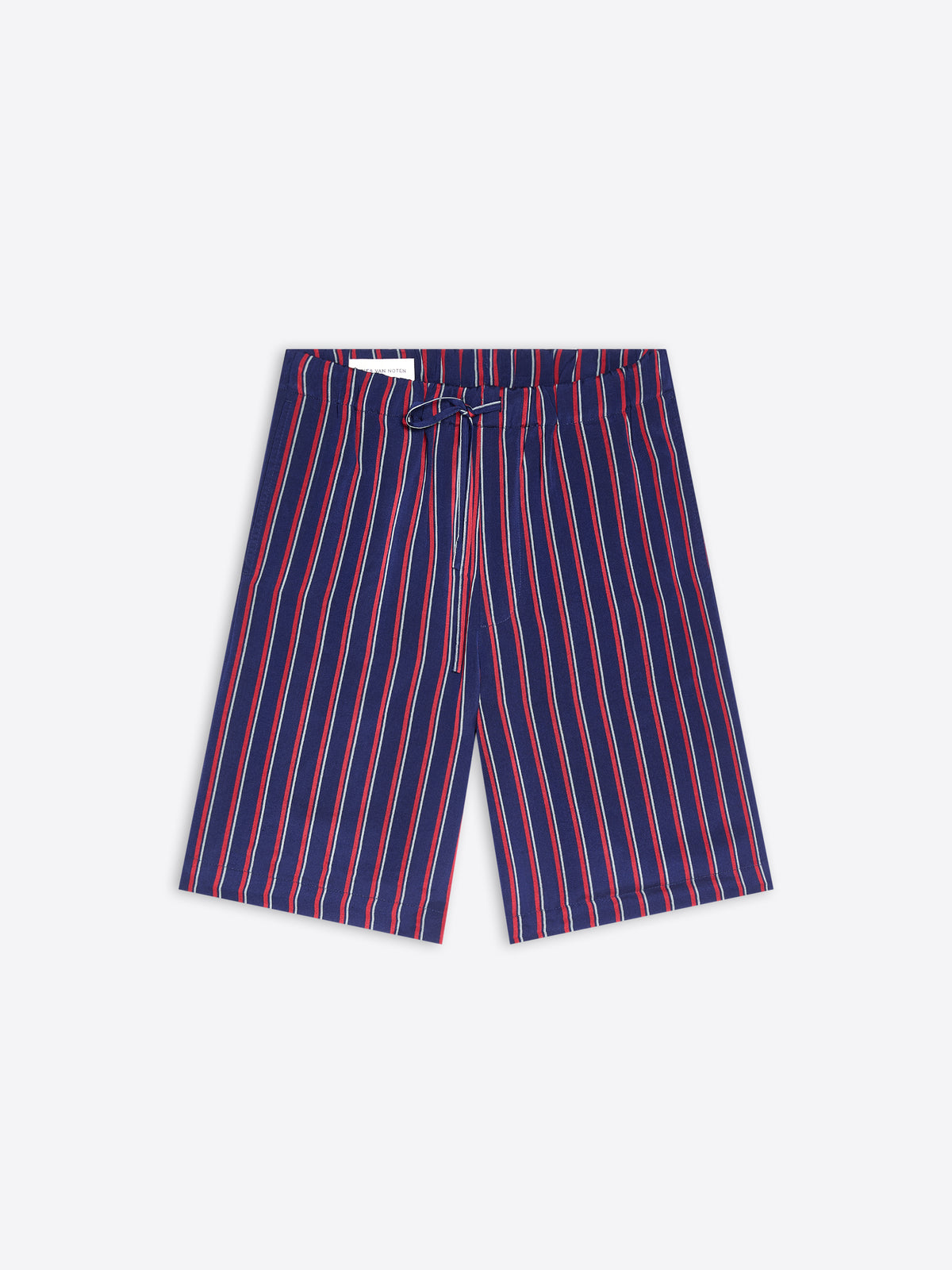 Blue and red striped pants on a white background