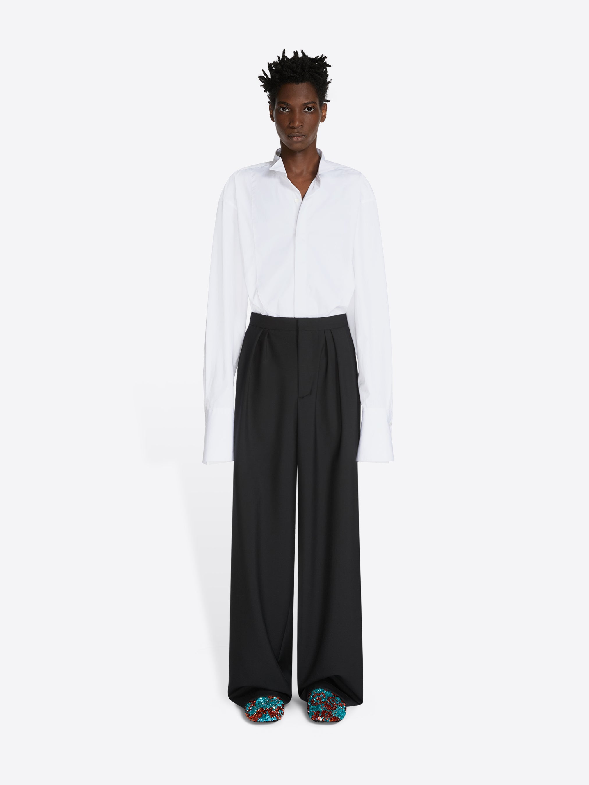 DRIES VAN NOTEN 24SS ウールパンツ 春夏 ブラック 48 ストレートウールパンツ - 秋冬メンズ｜ドリス・ヴァン・ノッテン
