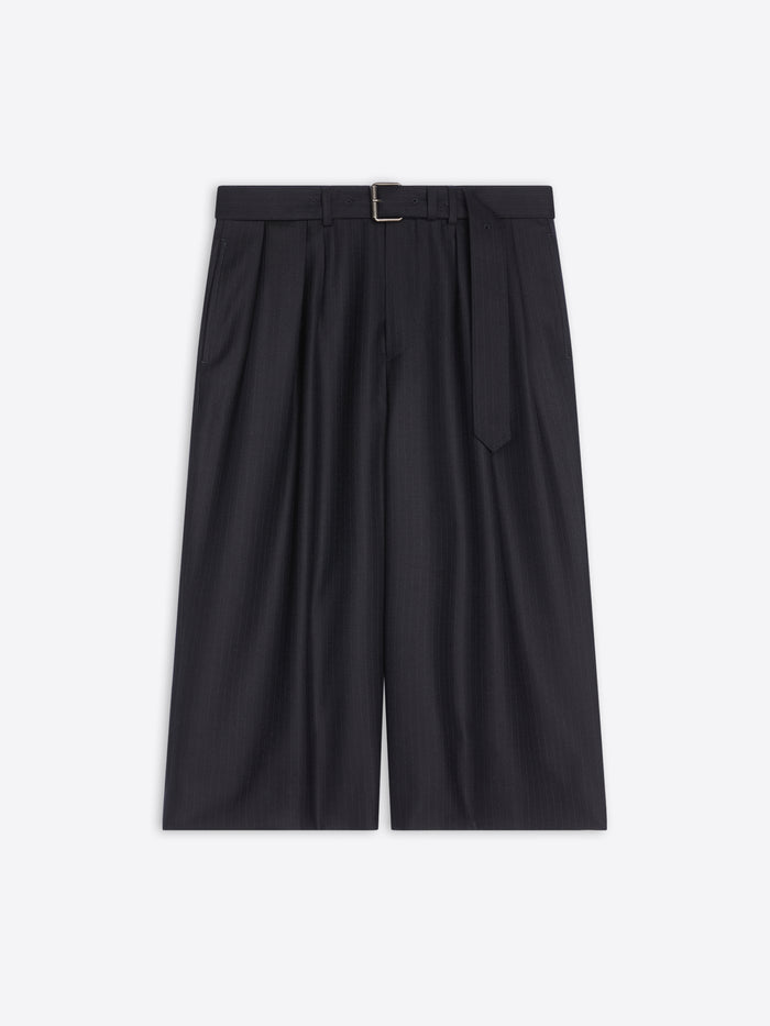 Black wide-leg pants on a white background