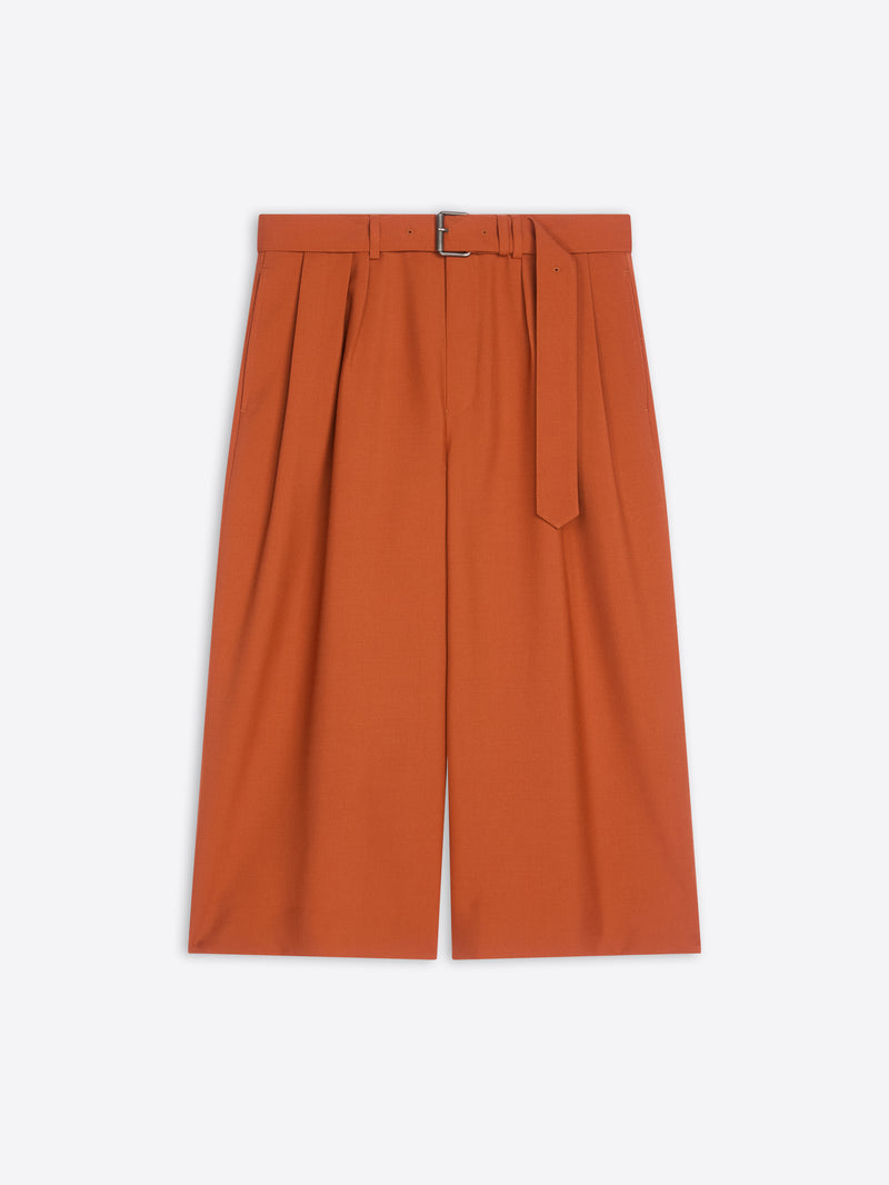 Orange skirt with a belt on a white background