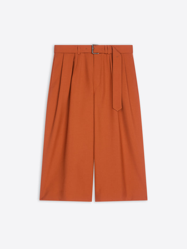 Orange skirt with a belt on a white background