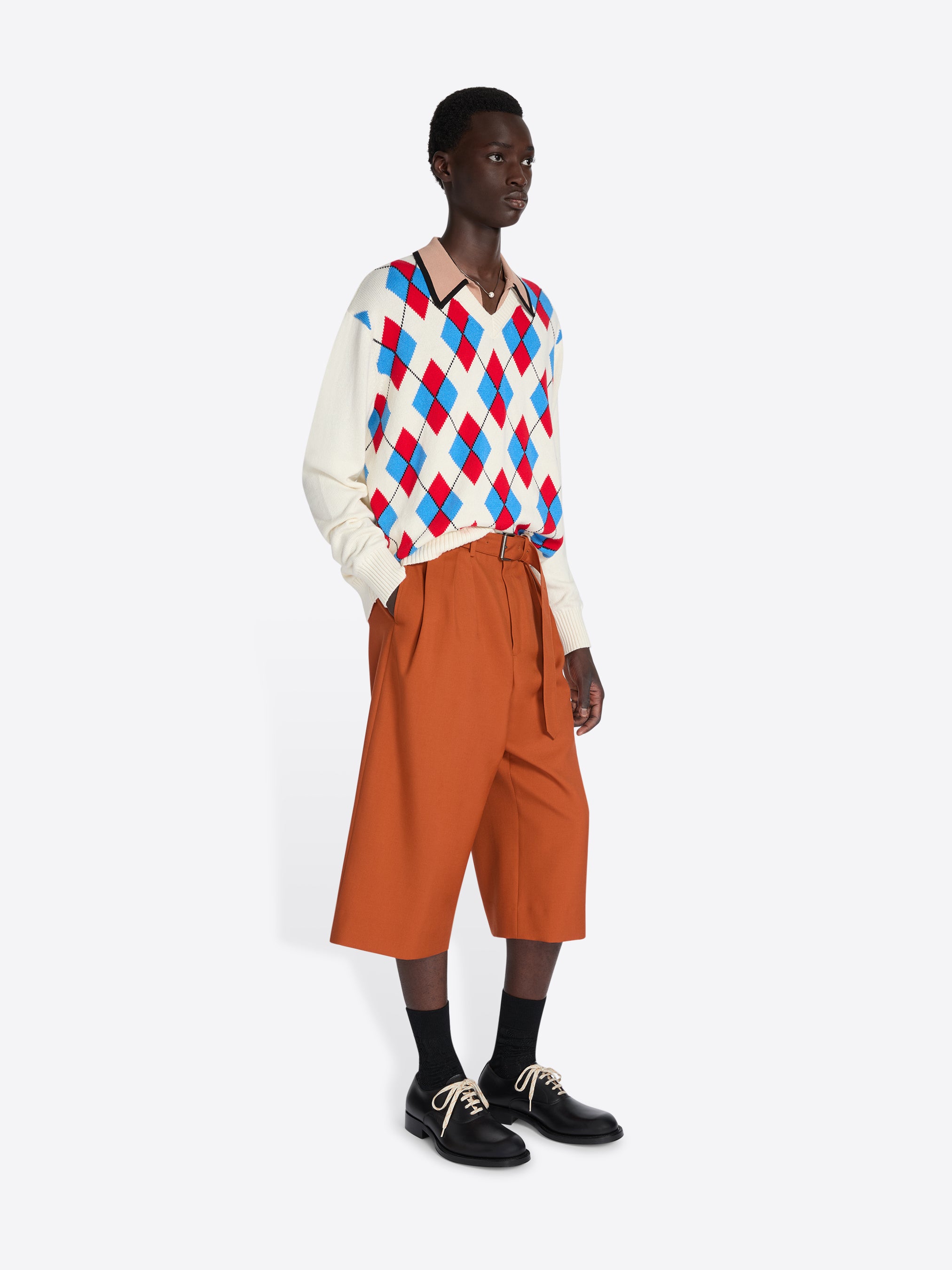 DRIES VAN NOTEN 26SS ベルト付き ウールモヘアショートパンツ ベルト付きウールモヘアショートパンツ - 春夏メンズ｜ドリス・ヴァン