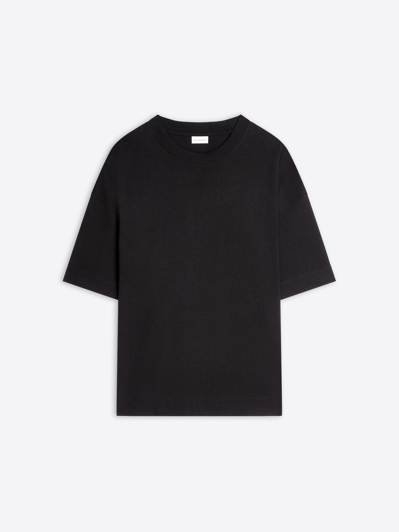 Black t-shirt on a white background