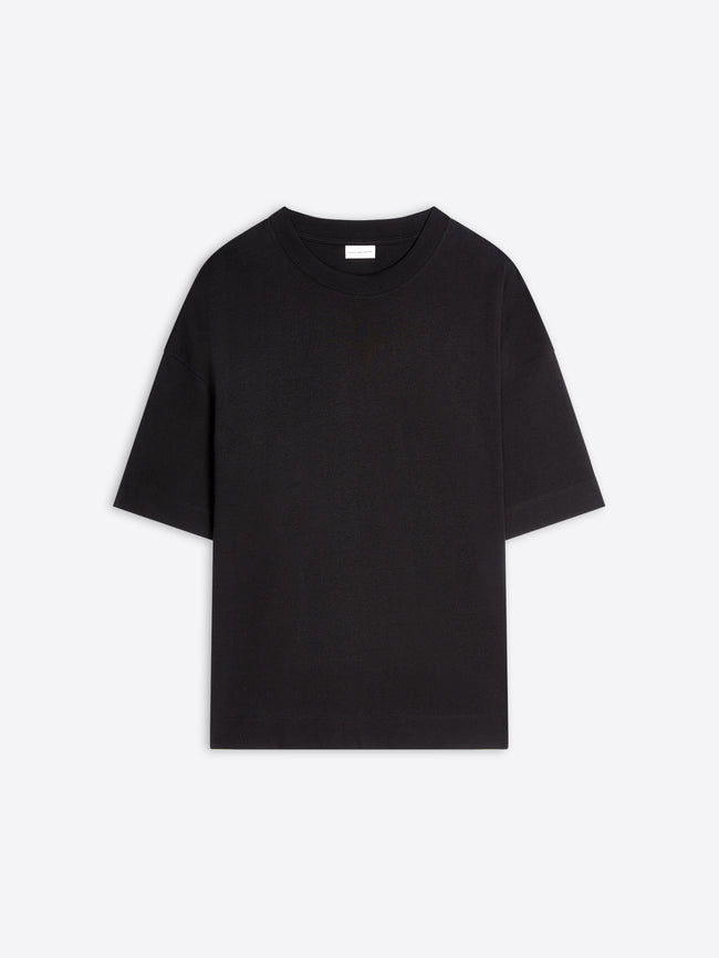Black t-shirt on a white background