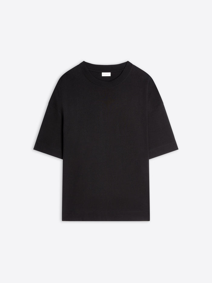 Black t-shirt on a white background