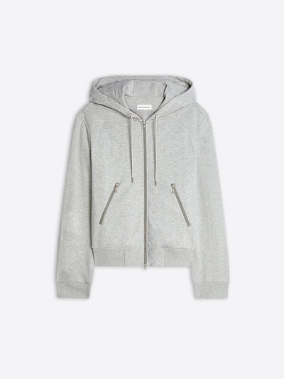 Gray hoodie with zippers on a white background - Dries Van Noten