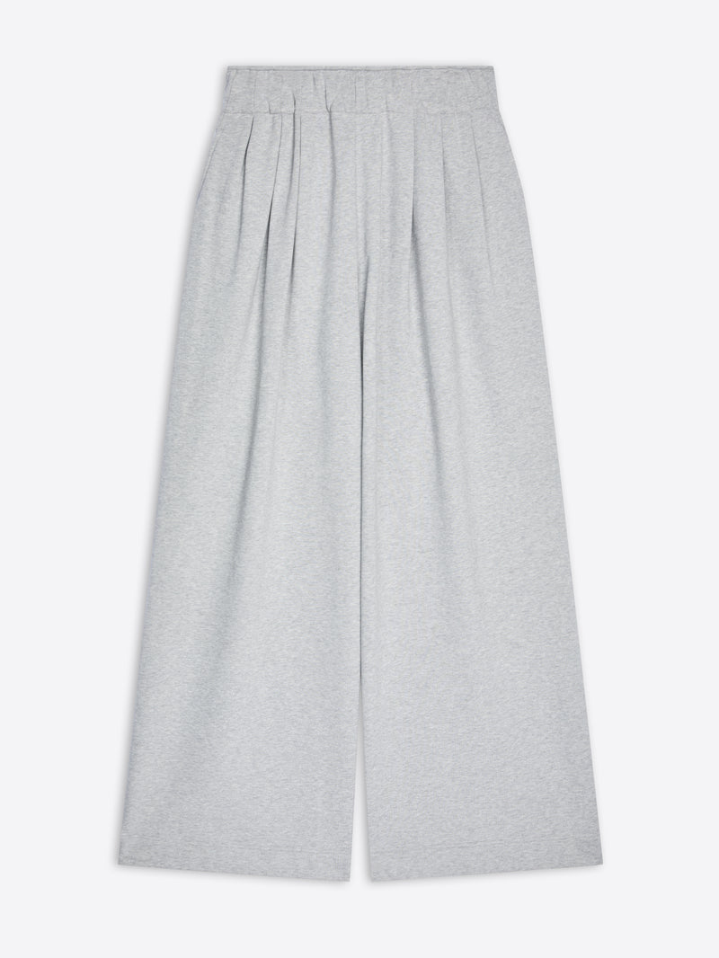 Gray wide-leg pants on a white background