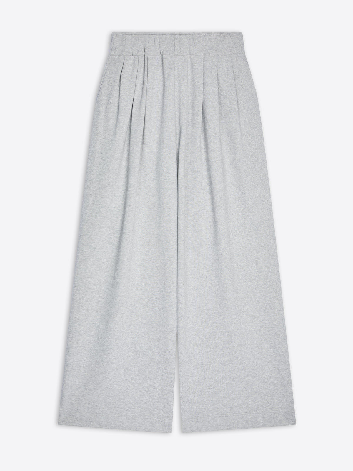 Gray wide-leg pants on a white background
