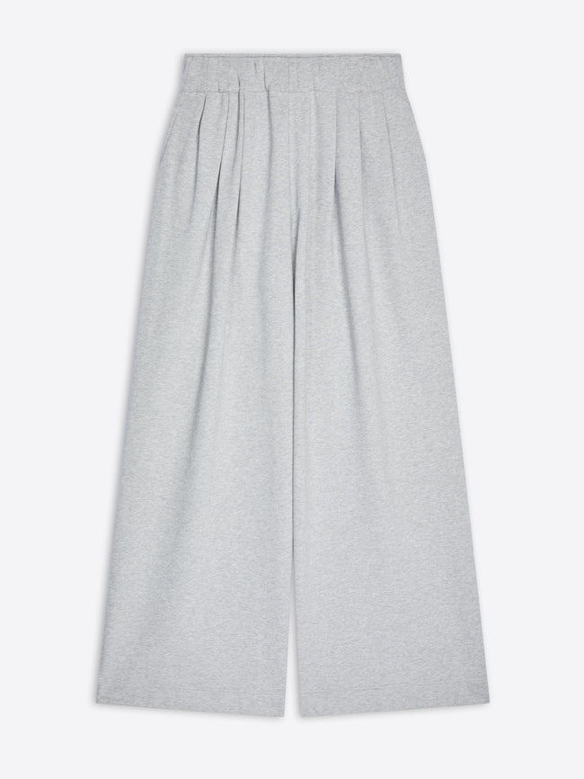 Gray wide-leg pants on a white background