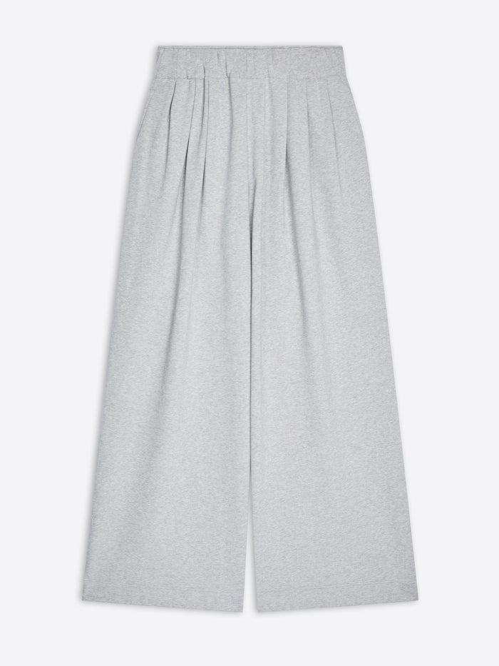 Gray wide-leg pants on a white background