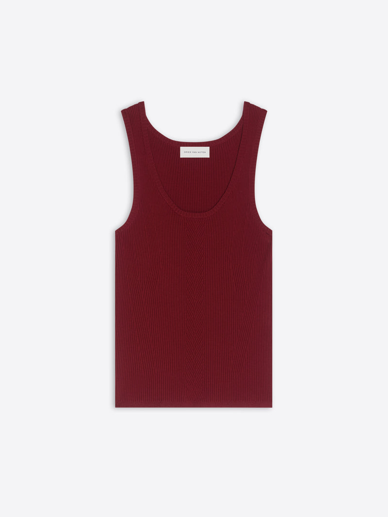 Red tank top on a white background