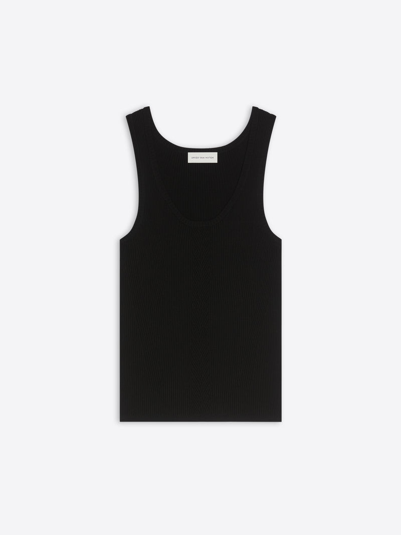 Black tank top on a white background