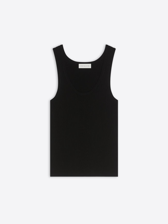 Black tank top on a white background