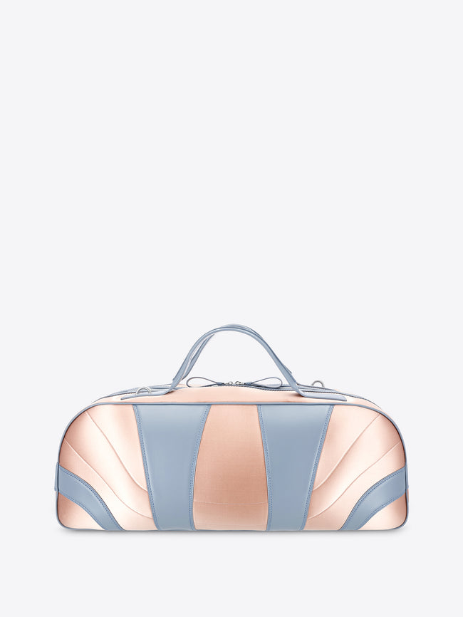 Pink and blue striped bag on a white background - Dries Van Noten
