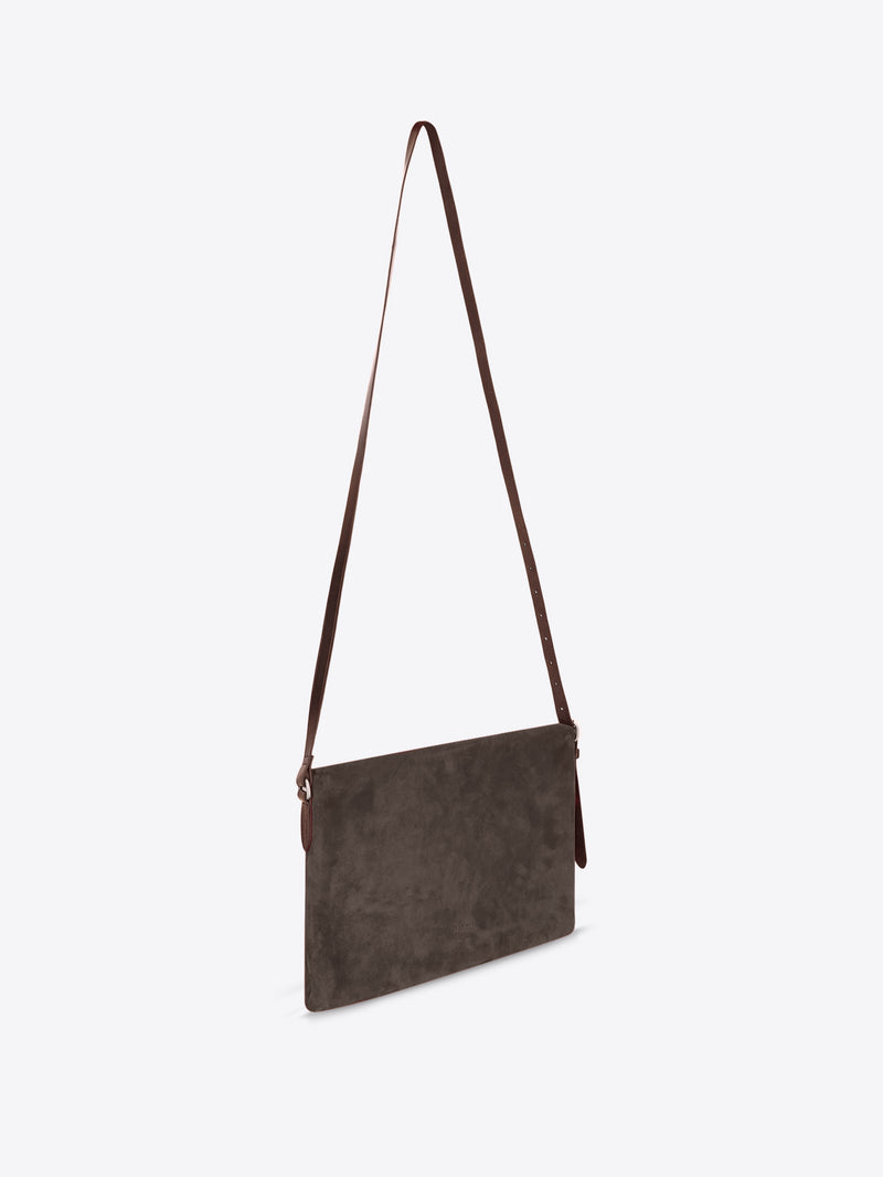 Brown leather crossbody bag on a white background - Dries Van Noten