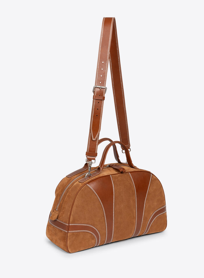 Brown leather bag with a strap on a white background - Dries Van Noten
