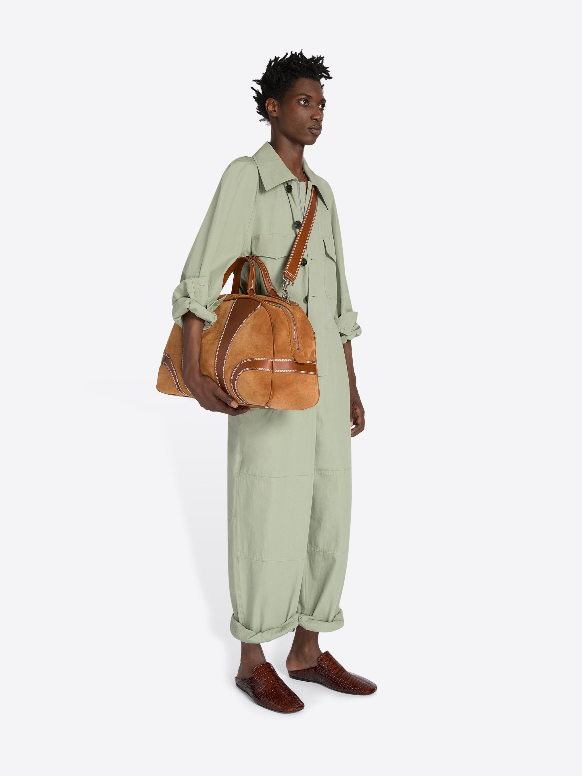 Suede duffle bag - Spring-Summer Men | Dries Van Noten