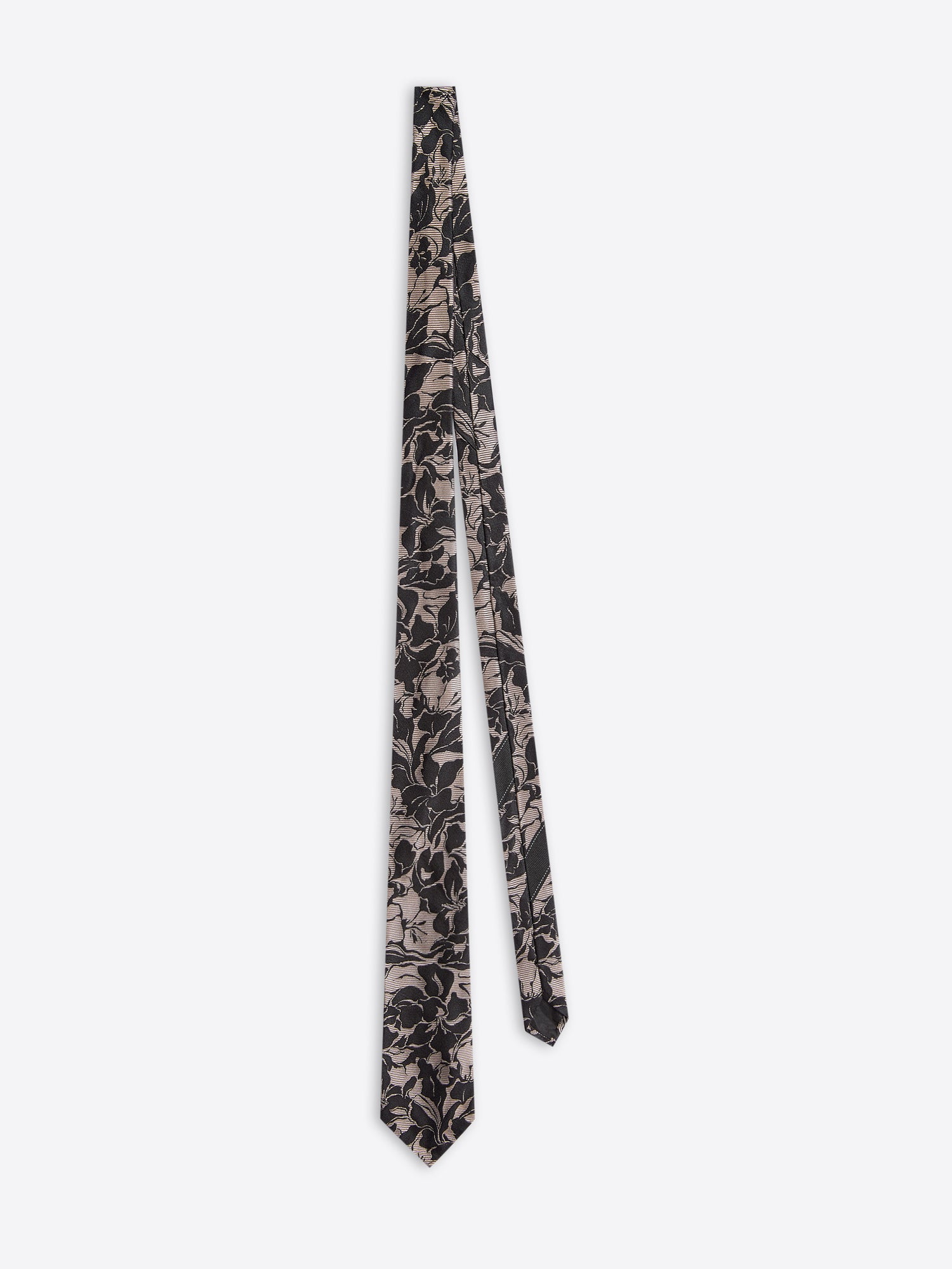 Floral patterned tie on a white background - Dries Van Noten