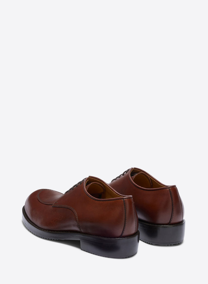 Pair of brown leather shoes on a white background - Dries Van Noten