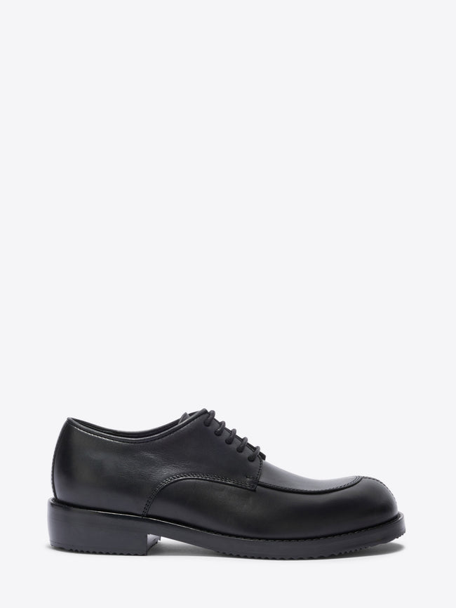 Black leather shoe on a white background - Dries Van Noten
