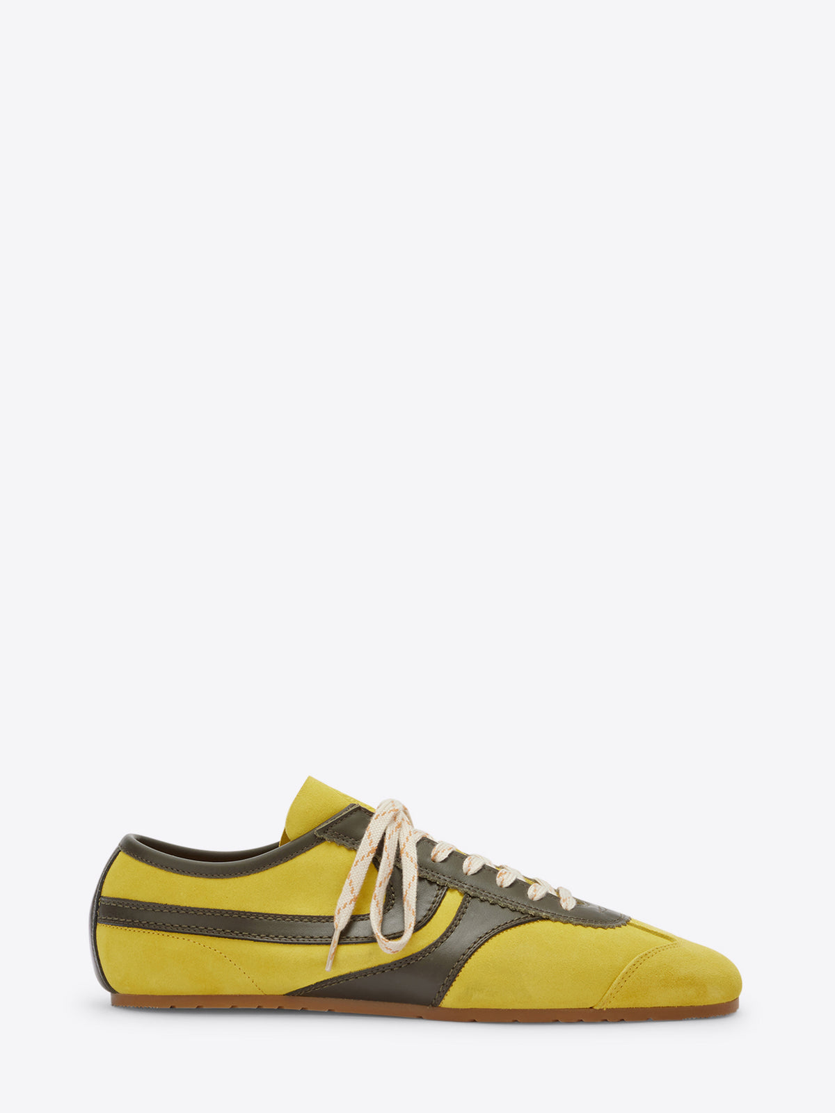 Yellow and black sneaker on a white background