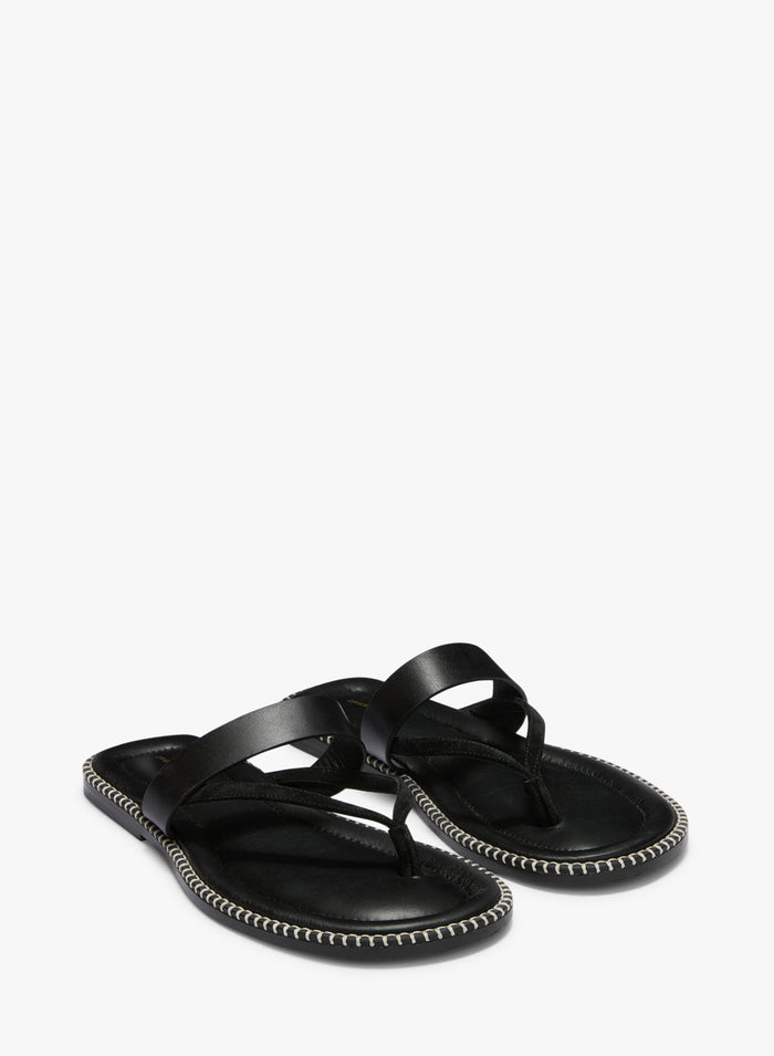 Black sandals on a white background