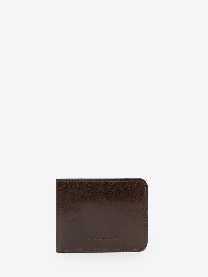Brown leather wallet on a white background - Dries Van Noten
