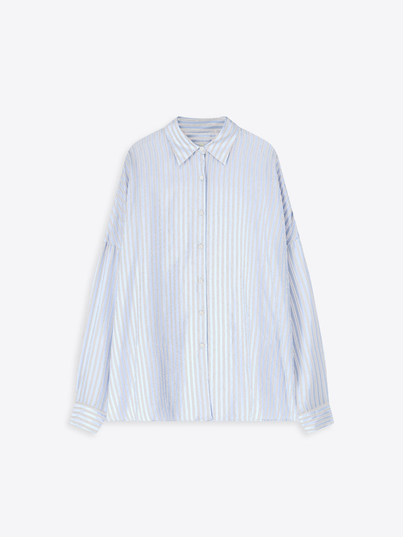 Light blue striped shirt on a white background