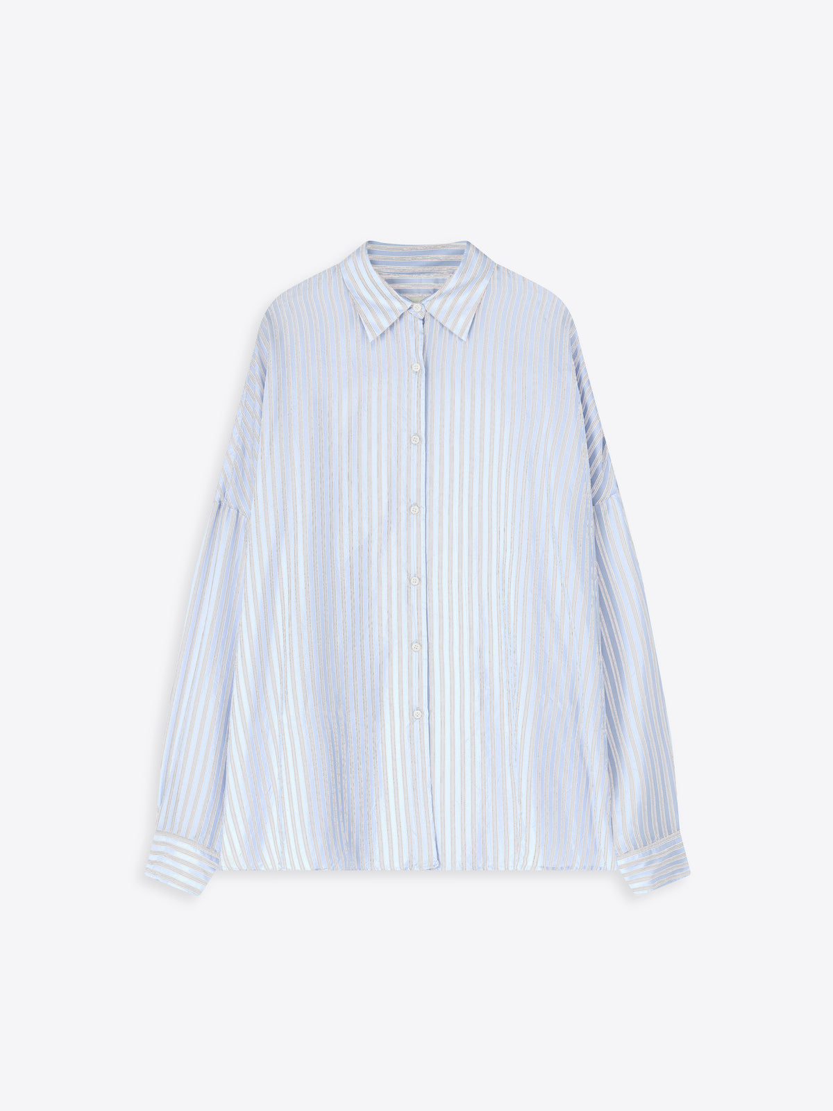 Light blue striped shirt on a white background