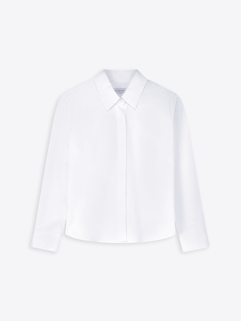 White blouse on a light gray background