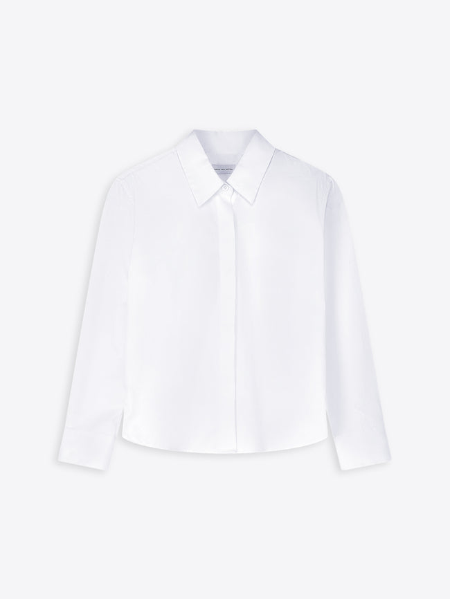 White blouse on a light gray background