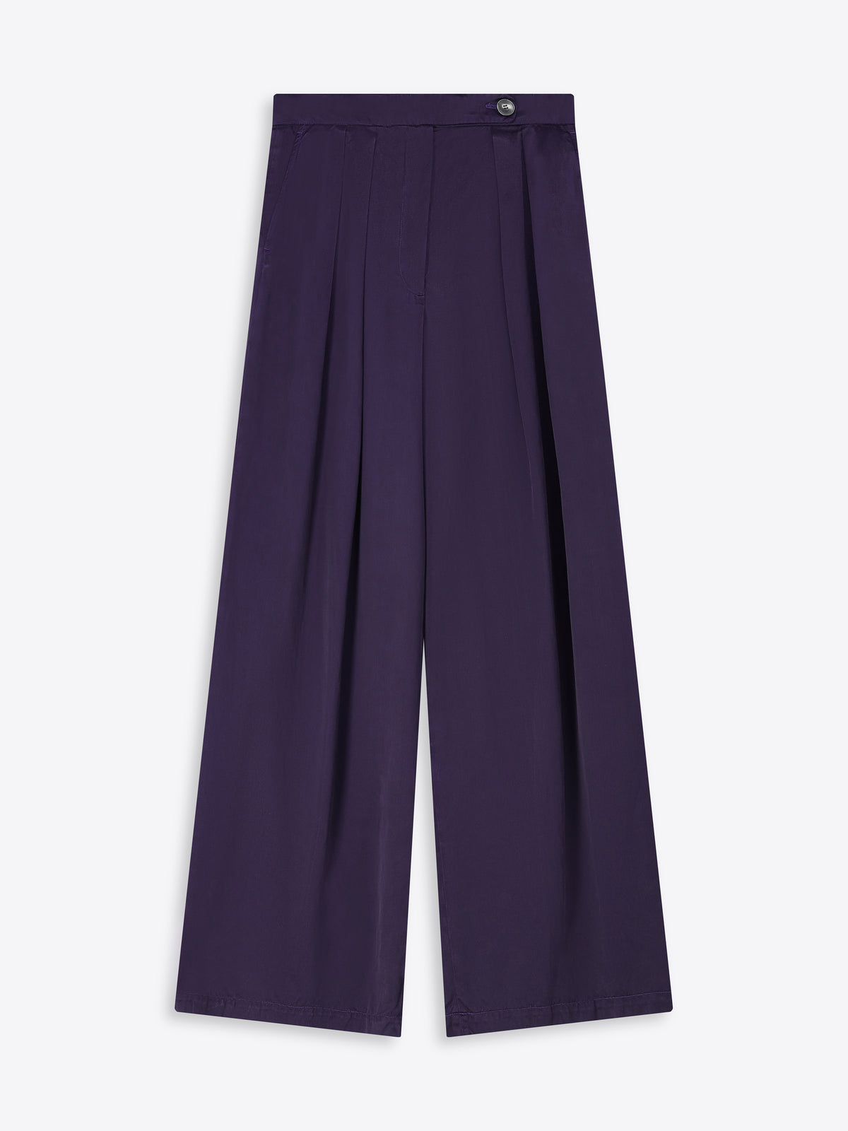Purple wide-leg pants on a white background