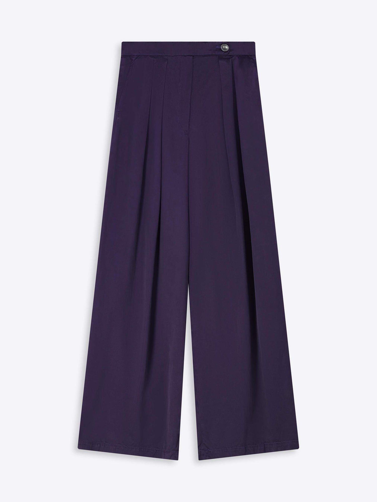 Purple wide-leg pants on a white background - Dries Van Noten