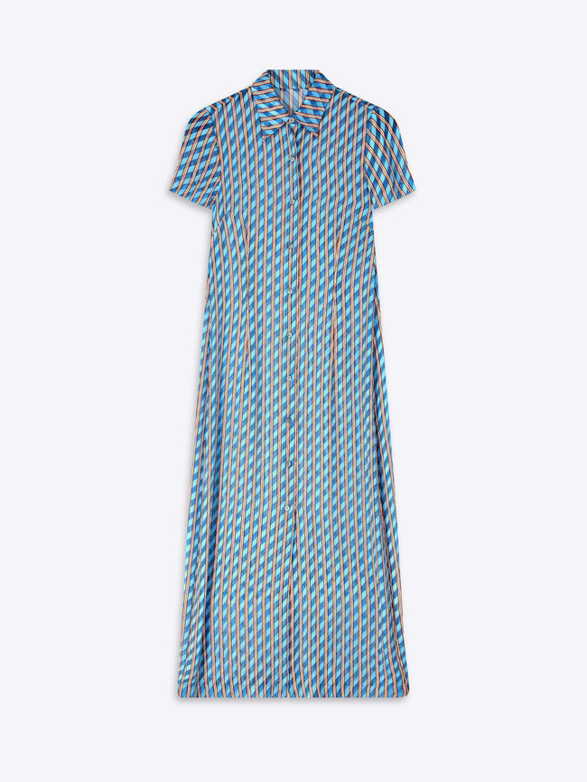 Blue and white striped dress on a white background - Dries Van Noten