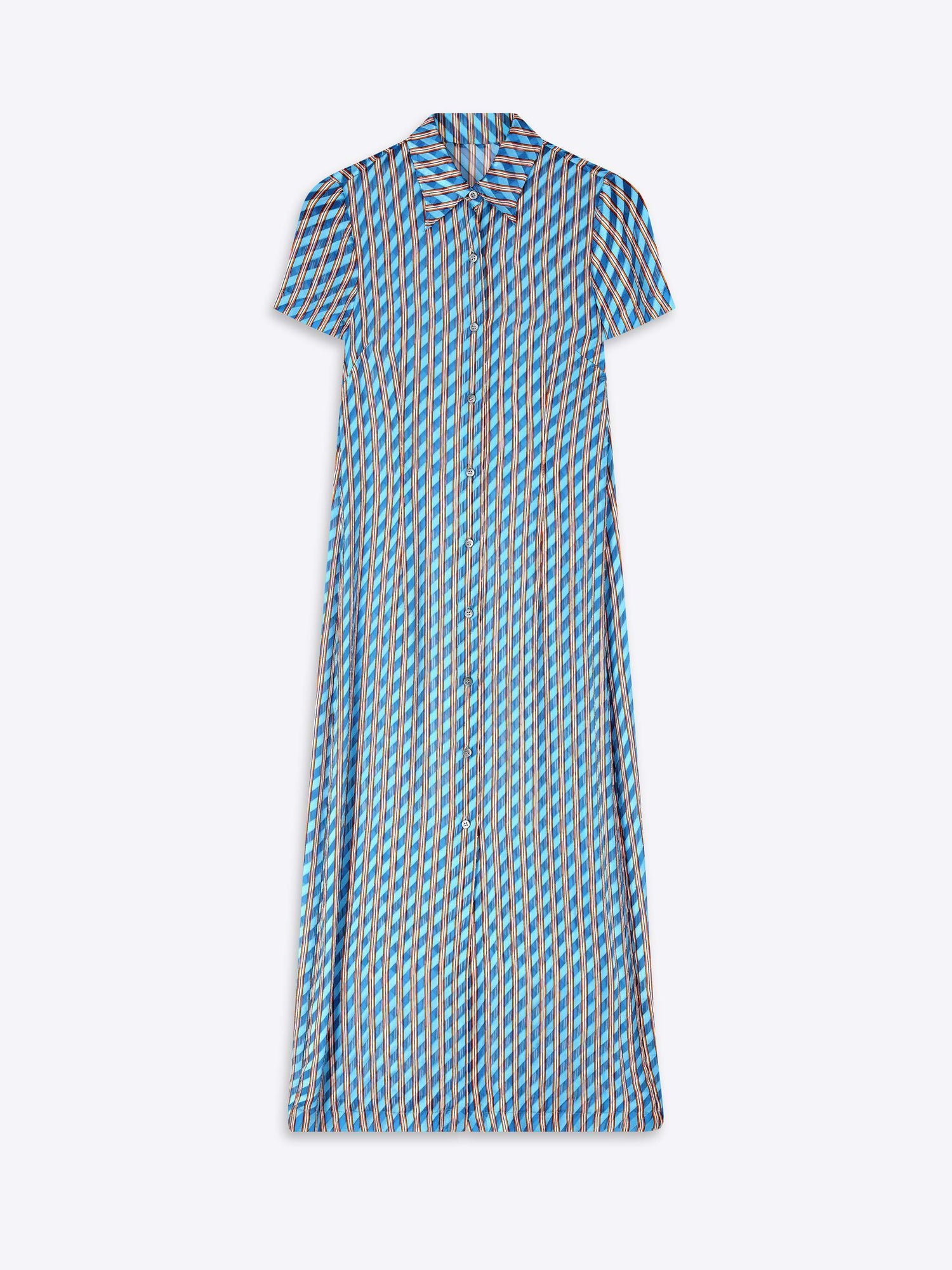 Blue and white striped dress on a white background - Dries Van Noten
