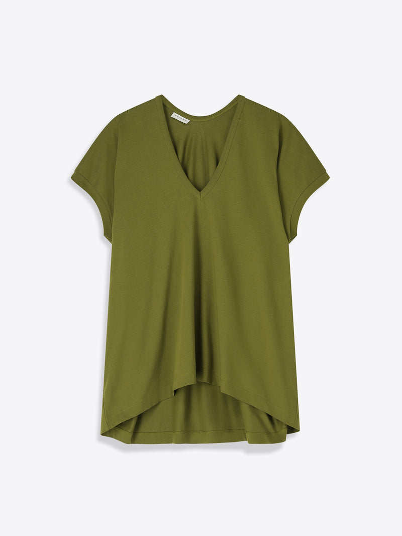 Green blouse on a white background