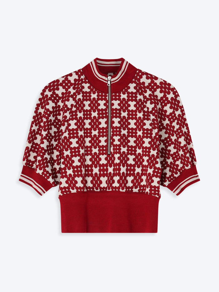 Red and white patterned jacket on a white background - Dries Van Noten
