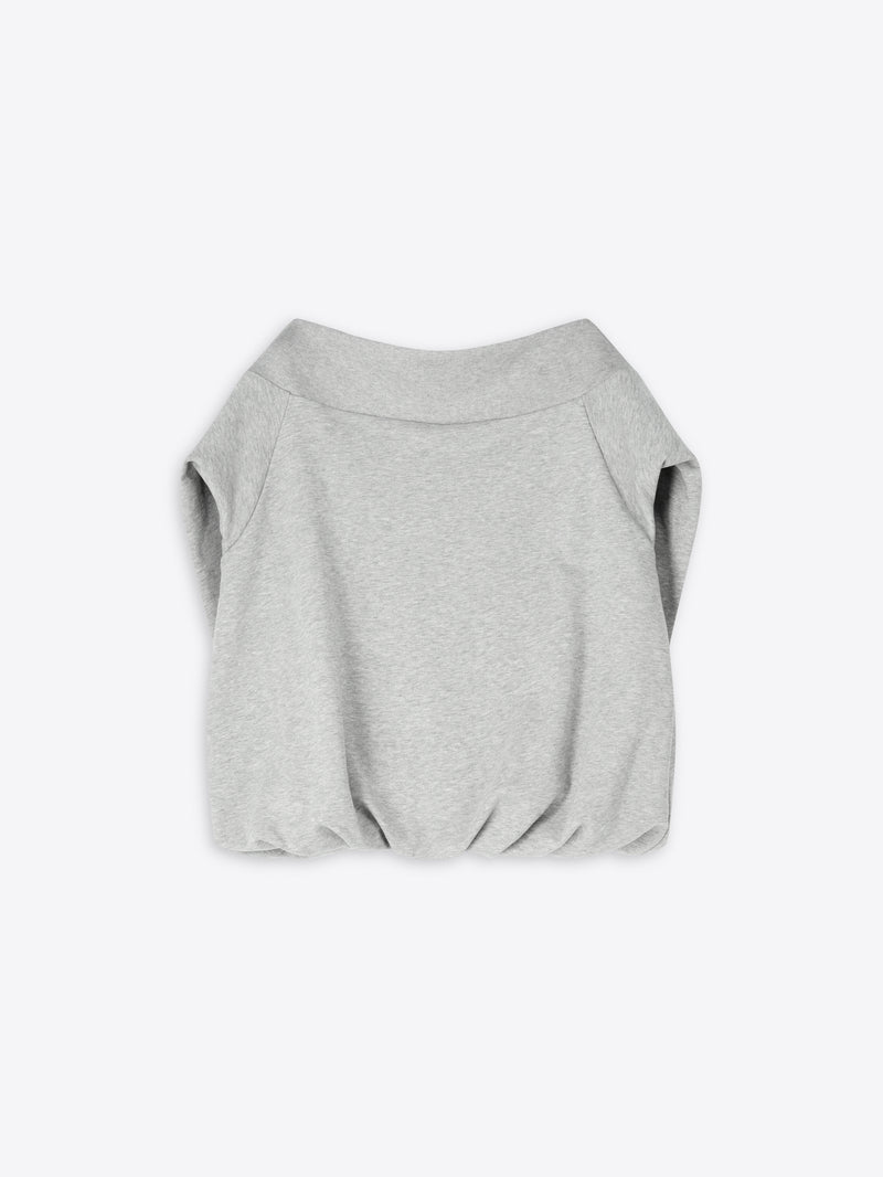 Gray sleeveless top on a white background