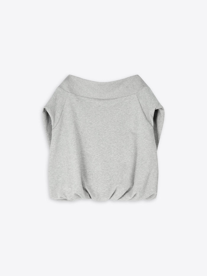 Gray sleeveless top on a white background