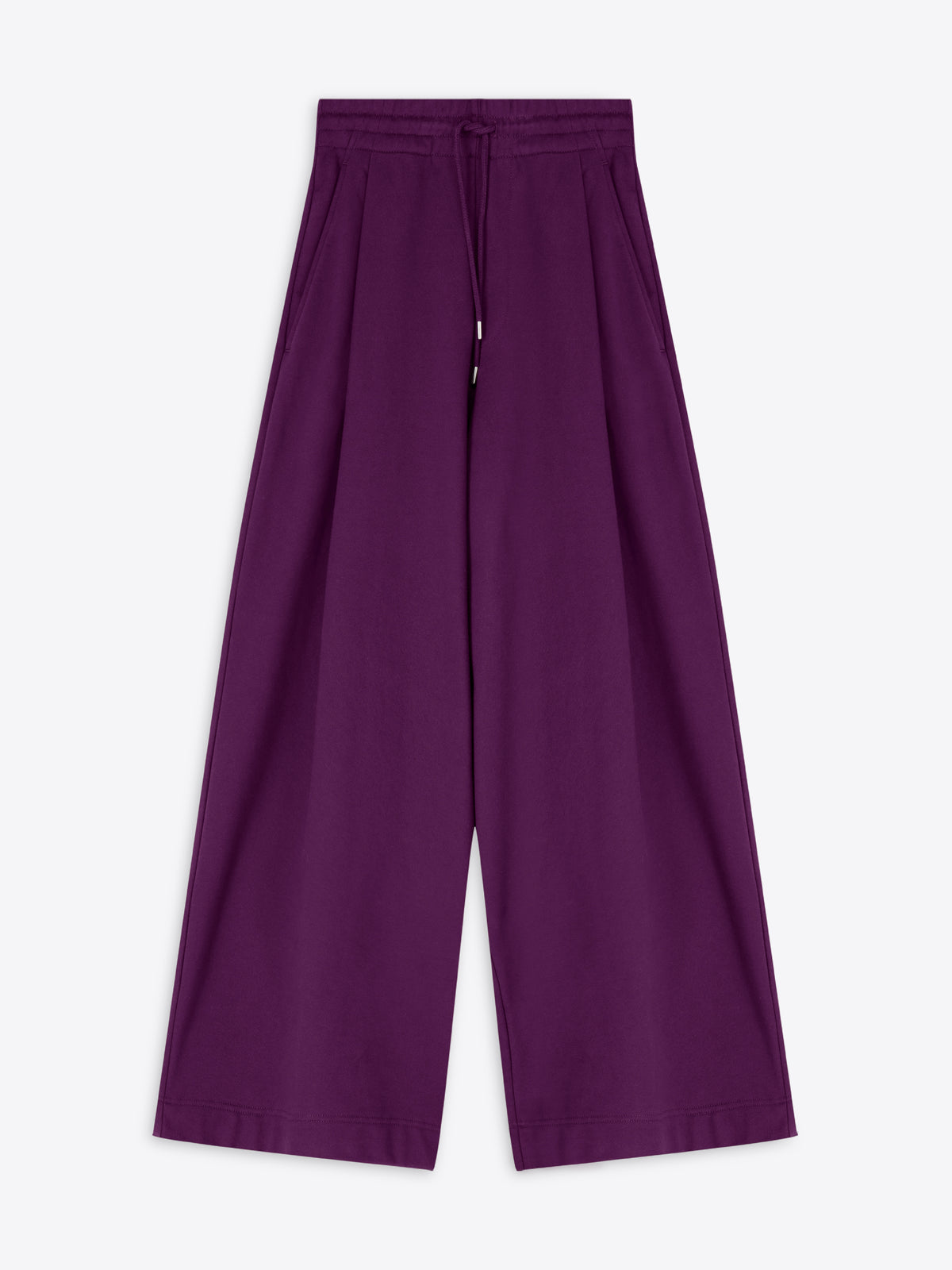 Purple wide-leg pants on a white background
