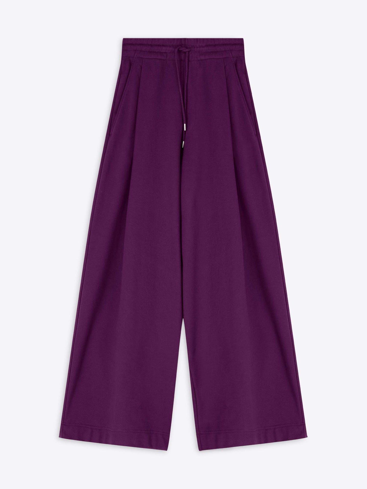 Purple wide-leg pants on a white background - Dries Van Noten