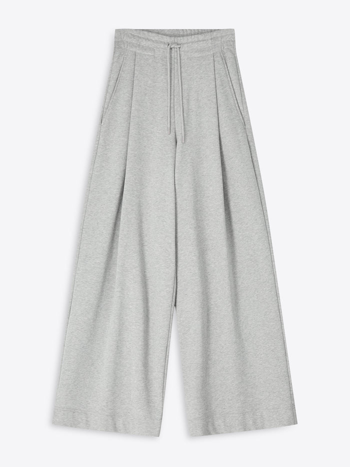Gray wide-leg pants on a white background