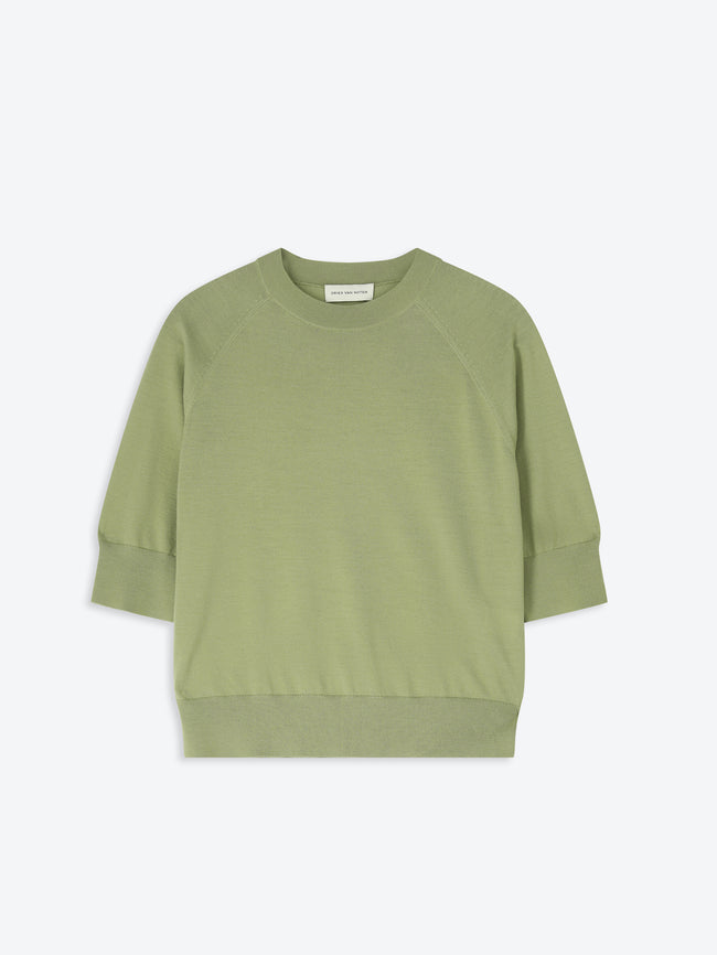 Green sweatshirt on a white background