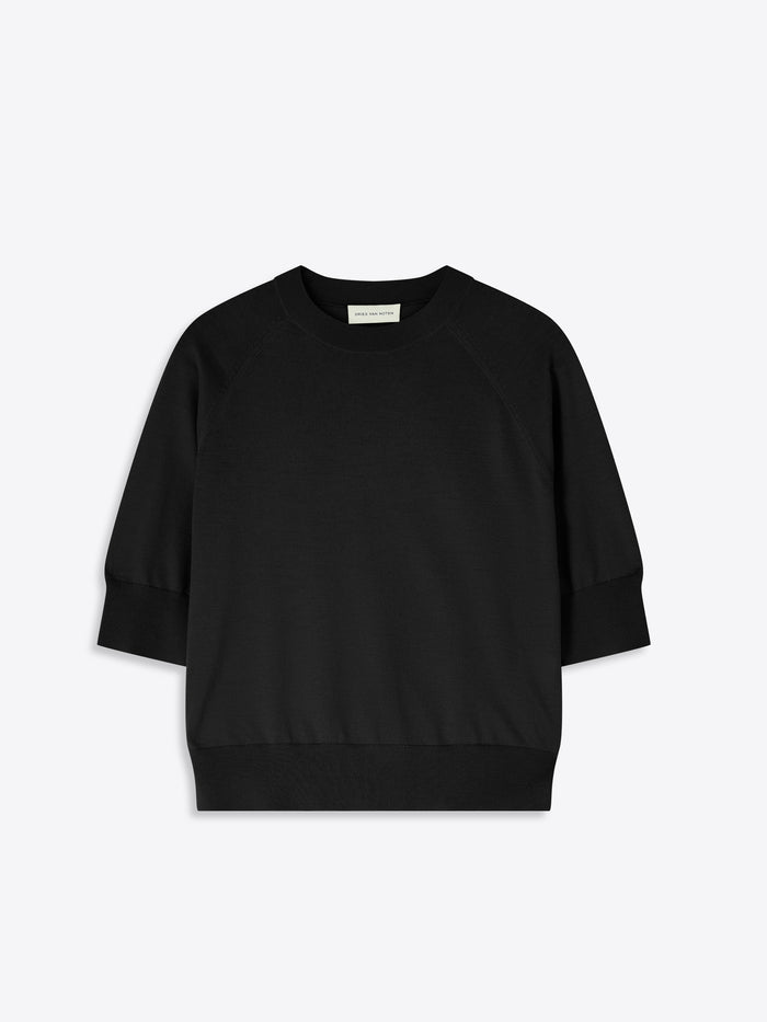 Black sweatshirt on a light gray background