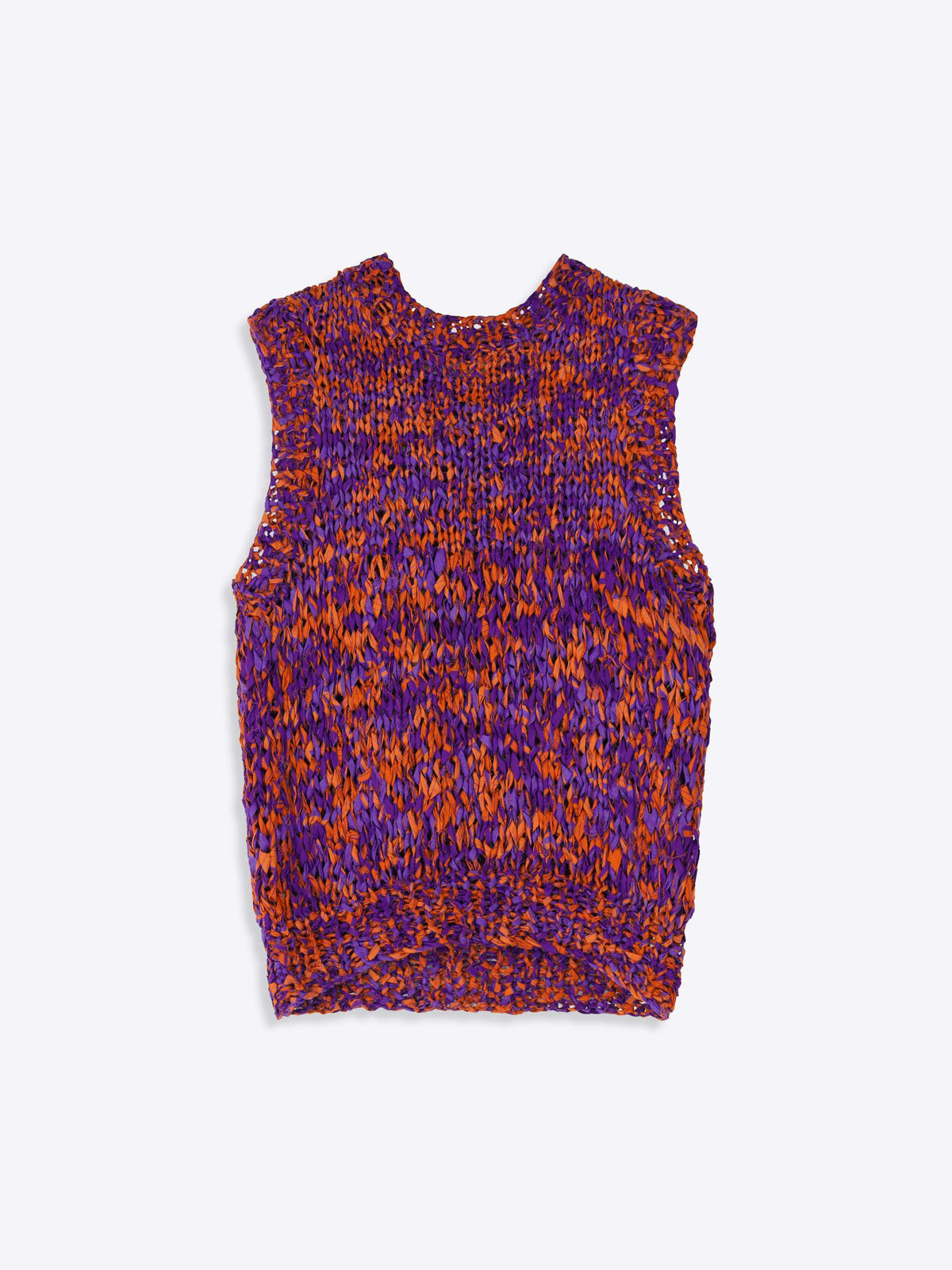 Multicolored sleeveless top on a white background