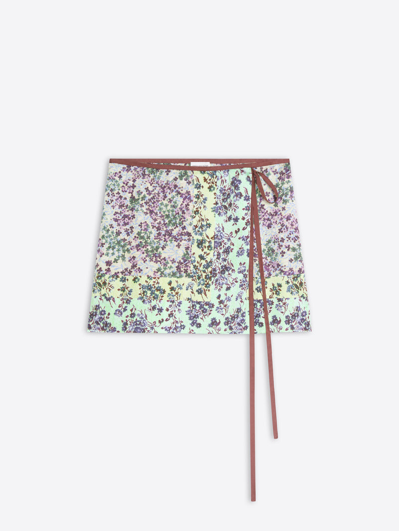 Printed wrap skirt