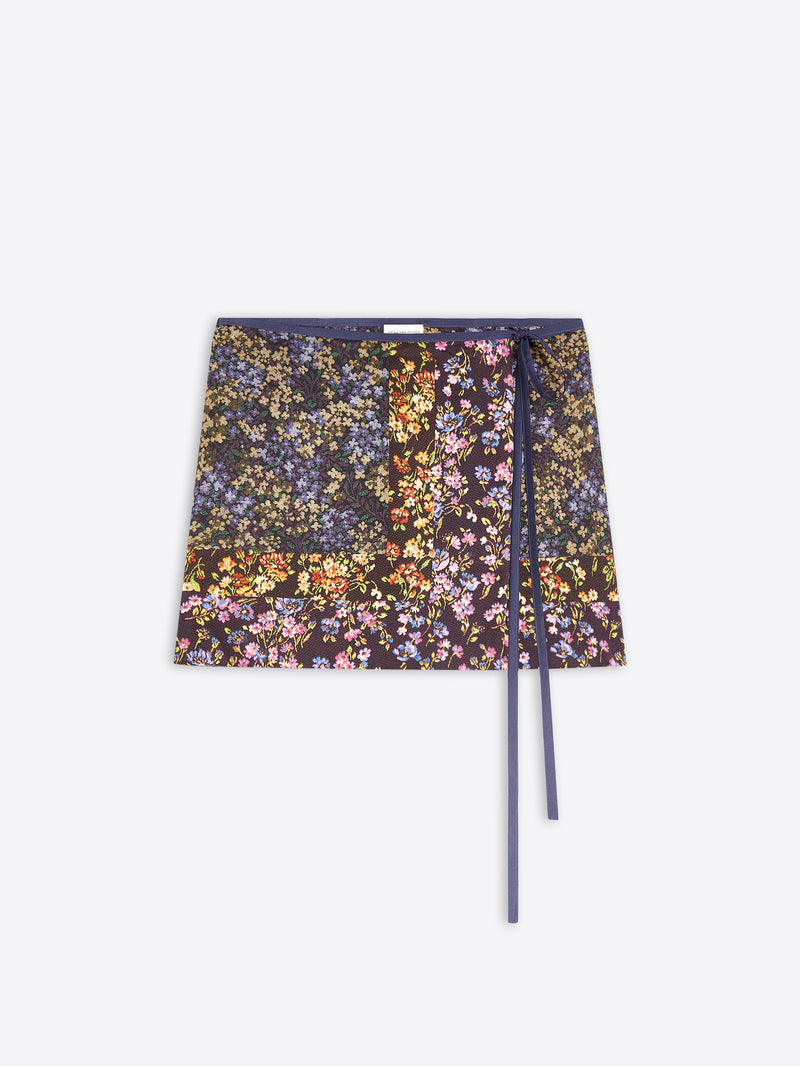 Printed wrap skirt