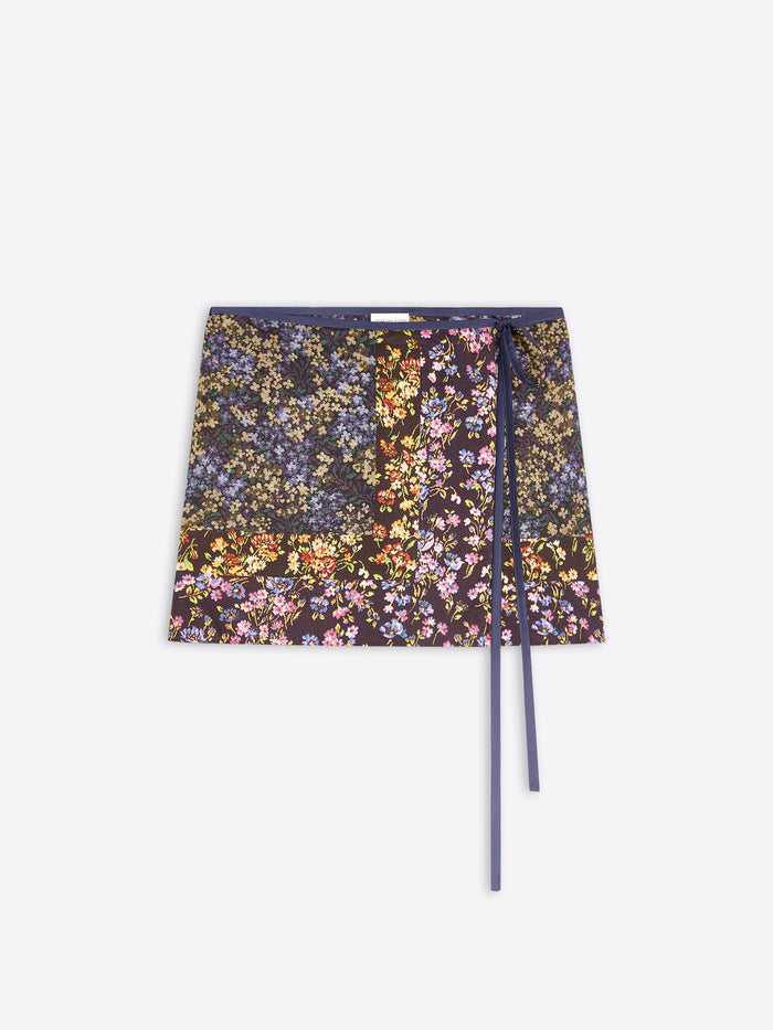 Printed wrap skirt