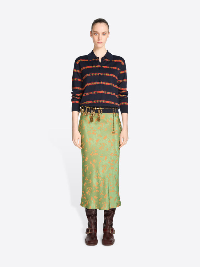 Jupe midi en jacquard