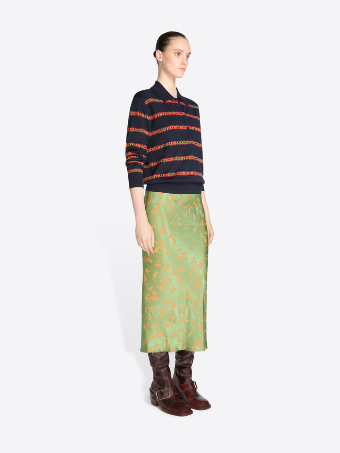 Jacquard midi skirt